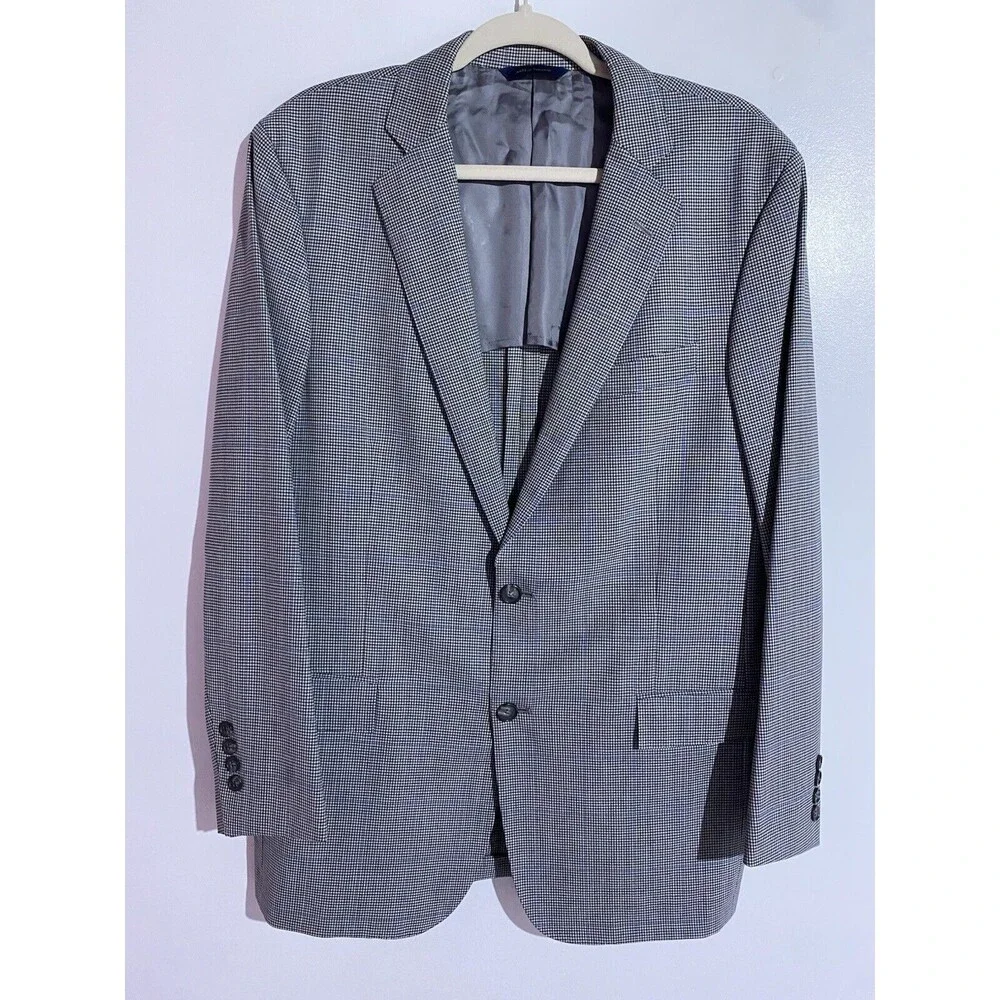 Brooks Brothers Blazer 40R Gray Wool Regent Windowpane Brookscool Sport Coat - Picture 2 of 16